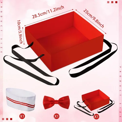 Vista 3 de SATINIOR 4 piezas de disfraz de camarero para adultos, hot dog Soda Jerk Movie Night Waiter Cosplay disfraz de carnavales de los años 50, fiesta