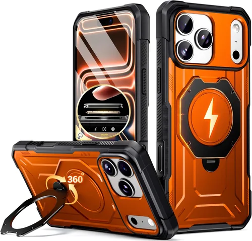 Vista 16 de Funda Poetic Spartan con soporte de anillo para iPhone 17, [Botón de control de cámara][Compatible con Magsafe], funda protectora de cuerpo