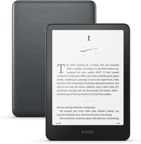 Vista 2 de Amazon Kindle Paperwhite Signature Edition 32 GB (último modelo). El Kindle más rápido con luz autoajustable, carga inalámbrica. Negro metal. +