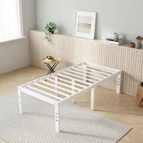 Vista 20 de Novilla Base de cama tamaño Queen, base de cama con plataforma de metal de 14 pulgadas tamaño Queen con espacio de almacenamiento debajo de la cama