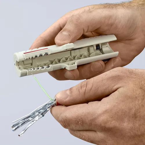 Vista 6 de KNIPEX - Herramientas 16 65 125 SB - Herramienta de pelado de cables de datos (1665125SB)