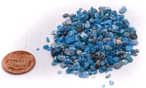 Vista 3 de Piedras pequeñas de apatita azul intenso, 7.05 oz (7 onzas), piedras preciosas pulidas, piedras preciosas naturales brillantes, muestras minerales