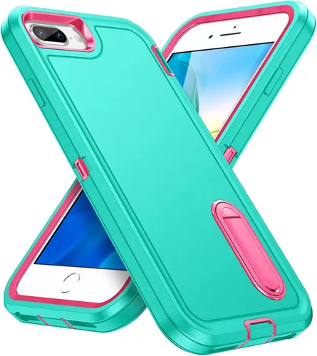 Vista 17 de IDweel Funda para iPhone 8 Plus/7 Plus/6S Plus/6 Plus con soporte, protección resistente, a prueba de golpes, arañazos, ajuste delgado, negro