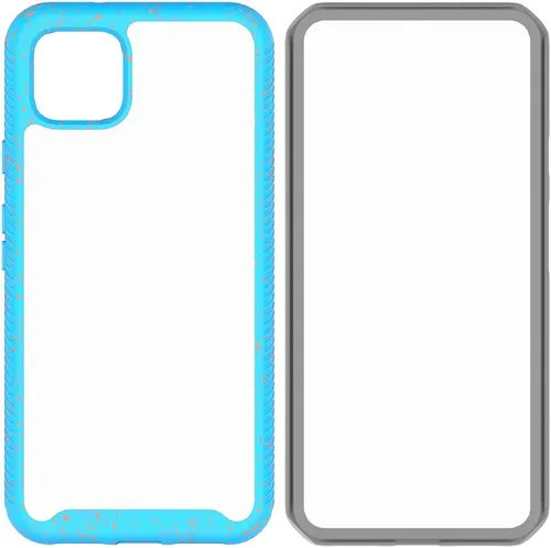 Vista 2 de Funda transparente resistente para Google Pixel 4, funda híbrida a prueba de golpes, protector de pantalla integrado, serie Guardian, funda para Azul