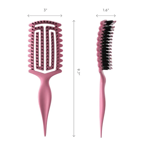 Vista 6 de AM8:00 Cepillo definidor de rizos, cepillo de pelo rizado para dar forma y separar el cabello Para añadir volumen, diseño ventilado para secado