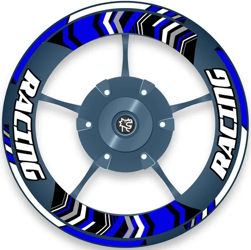 Vista 3 de KETABAO Paquete de calcomanías para llantas de rueda de 17 pulgadas compatibles con ZX10R ZX10RR ZX6R 636 Z900 Z1000 Z650 Ninja 400 18 19 azul