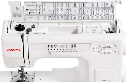 Vista 2 de Janome Máquina de coser HD3000 resistente con 18 puntadas integradas + estuche rígido
