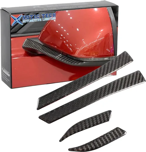 Vista 18 de Xotic Tech - Cubierta para panel de cambio de marchas, fibra de carbono suave auténtica, compatible con Ford Mustang 2015-2023 Negro carbón