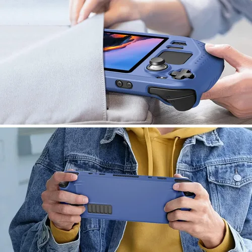 Vista 7 de Fintie Silicone Case for Steam Deck - Soft Anti-Slip Shockproof Protective Cover, Drop Protection Case for Steam Deck (Navy)