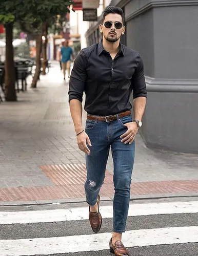 Vista 4 de Camisas de vestir de ajuste atlético para hombre, camisas de manga larga con botones