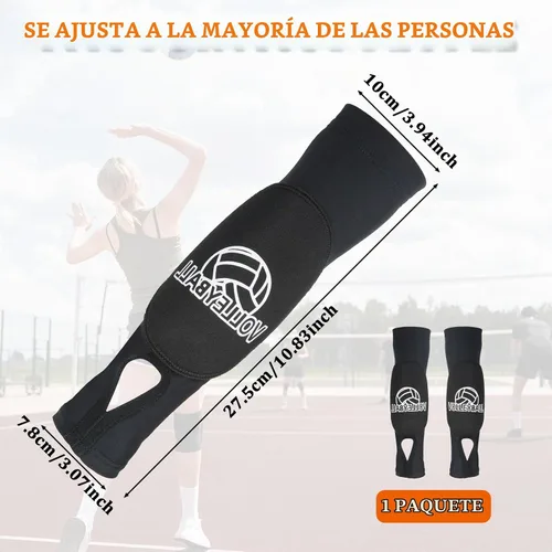 Vista 2 de Tucnoeu Almohadillas para brazos de voleibol con almohadillas protectoras y orificios para el pulgar, protector de muñeca