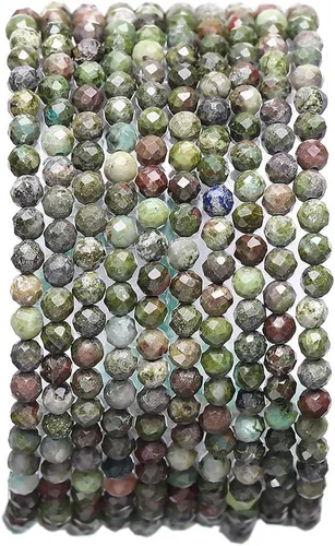 Vista 43 de BEADIA Cuentas de piedra natural africana de turquesa faceted rondelle 3x4mm semipreciosas sueltas para hacer joyas 38cm