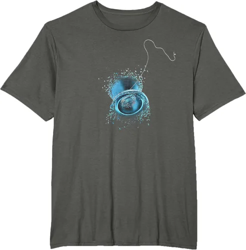 Vista 3 de Shattered Yo Yo - Camiseta de diseño azul impresionante, Negro, S