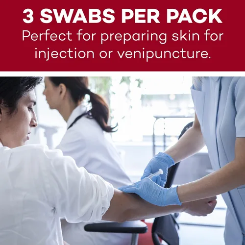 Vista 5 de Dealmed Hisopos de alcohol de 4 pulgadas, sellados individualmente, perfectos para kits de primeros auxilios portátiles, 3 hisopos/paquete, 25