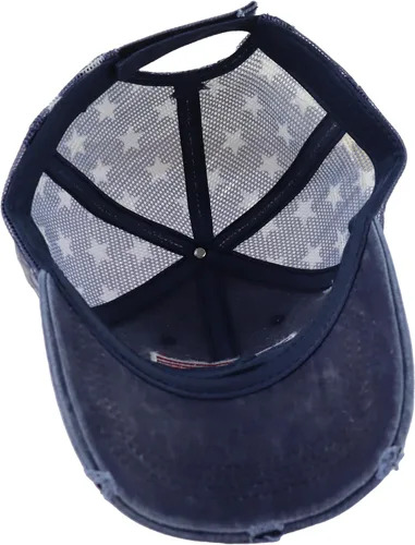 Vista 34 de Gorra de béisbol con la bandera estadounidense para mujer, divertida gorra de béisbol bordada y desgastada ajustable