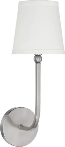 Vista 6 de Capital Lighting 619311AD-674 Dawson Pantalla de Tela Blanca Decorativa Stay-Straight Aplique de Pared, 1-Luz 60 Vatios, 17" H x 6" A, Latón