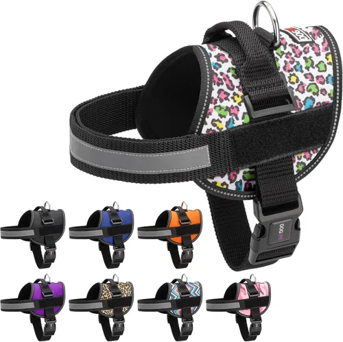 Vista 9 de Dogline Arnés para perro, chaleco reflectante ajustable sin tirones con asa para caminar, entrenar, transpirable, arnés sin estrangulamiento