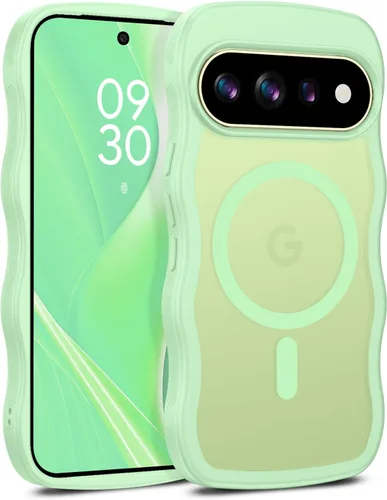 Vista 24 de BENTOBEN Funda magnética para Google Pixel 10, bonita funda rizada ondulada Pixel10 [compatible con MagSafe], antideslizante, a prueba de golpes