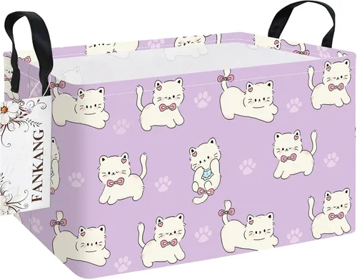 Vista 16 de Canasta plegable de almacenamiento para guardería, con revestimiento de polietileno impermeable, de grand tamaño, para niños y niñas, oficina
