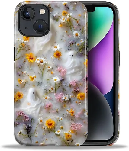 Vista 10 de ZHEGAILIAN Funda para iPhone 11, carcasa dura a prueba de golpes + silicona suave 2 en 1 híbrida, parachoques a prueba de caídas - Vidrio manchado