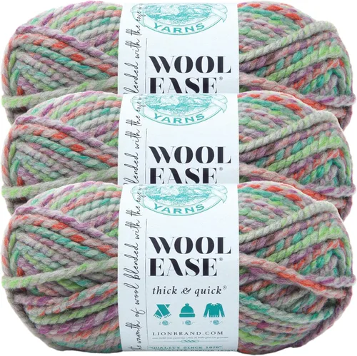 Vista 164 de Lion Brand Yarn - Ovillo de lana Wool-Ease Thick & Quick color fuerza aérea Super Bulky Wool Acrylic Blend Fiber for Soft Hats, Sweaters, Chunky