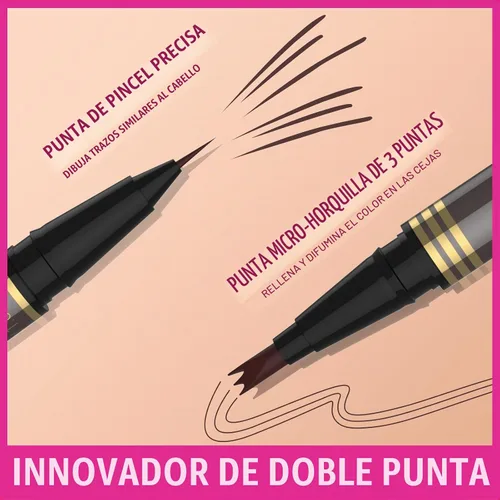 Vista 4 de iMethod Lápiz de microblading para cejas - Lápiz para cejas 2 en 1 de doble punta con aplicador de punta de micro-horquilla de 3 puntas y punta