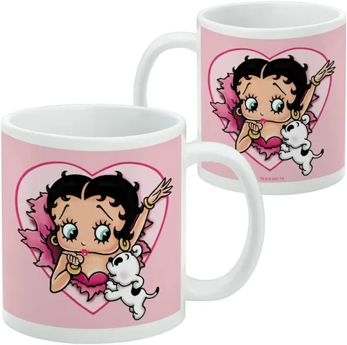 Vista 2 de Taza de café de cerámica con texto en inglés "I Love Betty Boop, novedosa taza de regalo para café, té y bebidas calientes, 11 onzas, color blanco