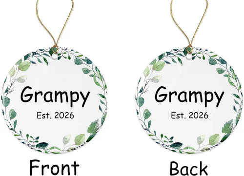 Vista 2 de GavinsDesigns Grampy Est. Adorno 2022 – Nuevo Grampy 2022 – Adorno de árbol de Navidad para Grampy – Regalo Grampy para Grampy To Be – Adorno