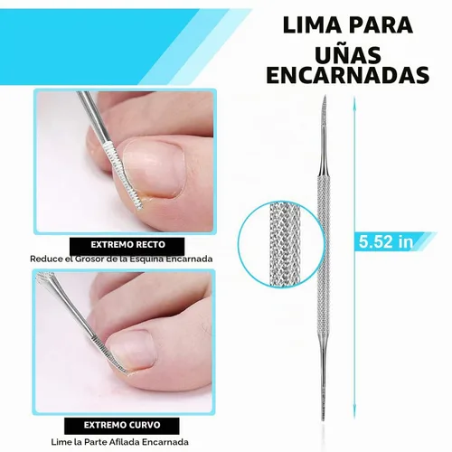 Vista 6 de Kit de eliminación de uñas encarnadas mejorado 2026, tratamiento de uñas encarnadas, corrector de uñas encarnadas de acero inoxidable, herramienta
