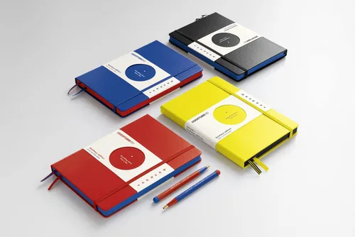 Vista 2 de LEUCHTTURM1917 - Cuaderno de tapa dura punteado tamaño mediano A5 Bauhaus Edición Especial 251 páginas numeradas para escribir y escribir diario