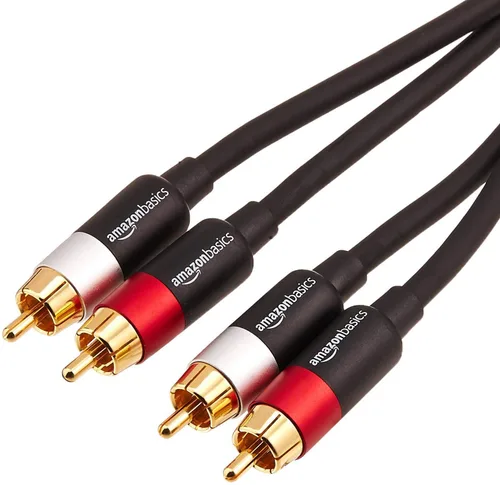 Vista 8 de Amazon Basics Cable de audio RCA de 2 contactos para amplificador, altavoces activos o subwoofer con conectores chapados en oro, 1,2 m, negro