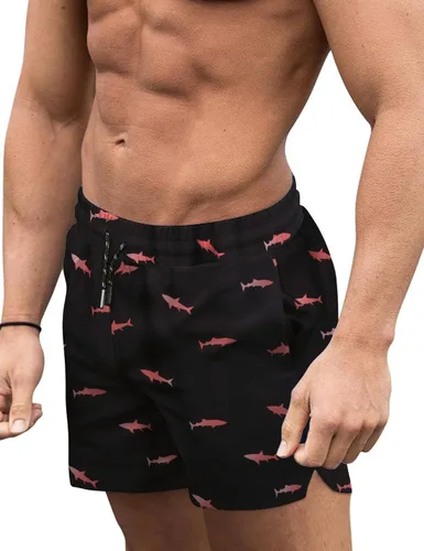Vista 9 de COOFANDY Men's Swim Trunks Quick Dry Board Shorts Swimwear Bathing Suit Un negro