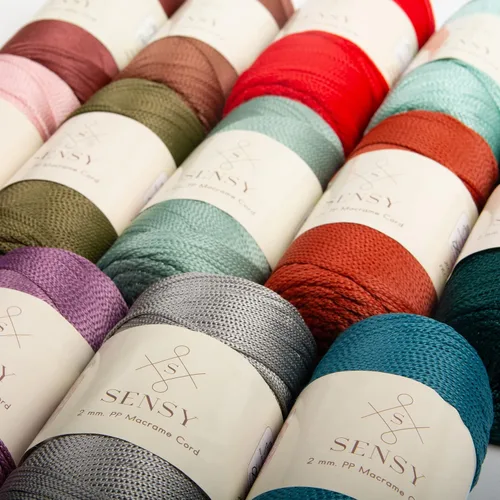 Vista 6 de Sensy Premium 2mm 229.5 metros de cuerda de poliéster 100% cordón de polipropileno Cordón de macramé 2mm Cordón para bolso de crochet Hilo