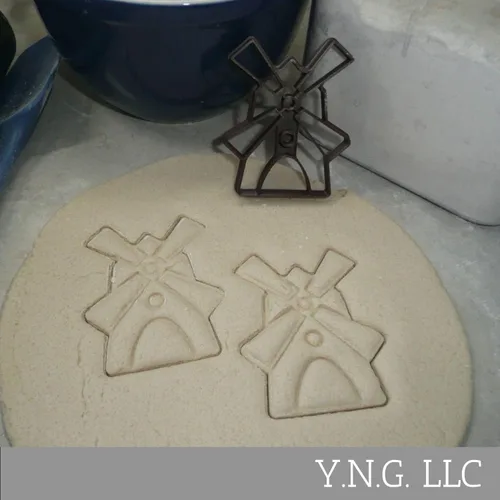 Vista 2 de WINDMILL - Sello de galletas detallado de madera antigua estilo holandés fabricado en Estados Unidos PR4499