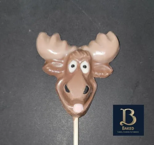 Vista 2 de Molde de paleta de caramelo de chocolate con cara de alce