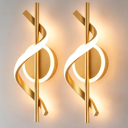 Vista 10 de EIDISUNY Apliques LED de pared para interiores, luces LED de montaje en pared de 12 W, lámpara de pared moderna en espiral, lámpara de pared de 3000