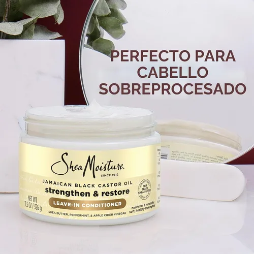 Vista 8 de SheaMoisture - Paquete de acondicionador sin enjuague, batido de coco e hibisco para cabello rizado, control de encrespamiento + aceite de ricino