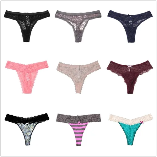 Vista 4 de UWOCEKA Tangas sexys para mujer, ropa interior sexy con espalda en T, paquete de 20 unidades de tanga con cuerdas G