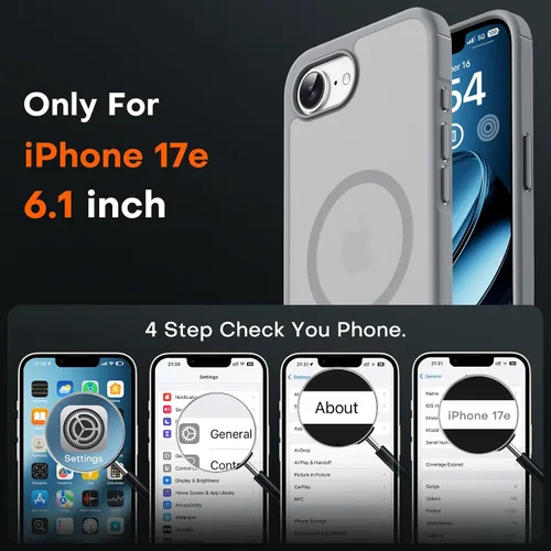Vista 733 de TOCOL Funda para iPhone 11, compatible con Magsafe, protección completa de cámara, imanes integrados, protección contra caídas, funda translúcida