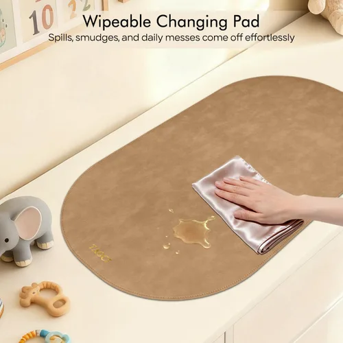 Vista 5 de Cambiador portátil, cambiador de pañales, cambiador de bebé, impermeable y lavable, almohadilla de cambio de cuero vegano para el hogar y viajes