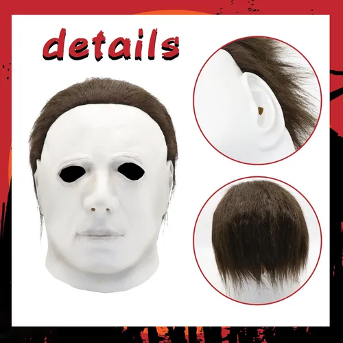 Vista 5 de Máscara de Michael Myers, máscara de Halloween para fiesta de disfraces, disfraz de Michael Myers