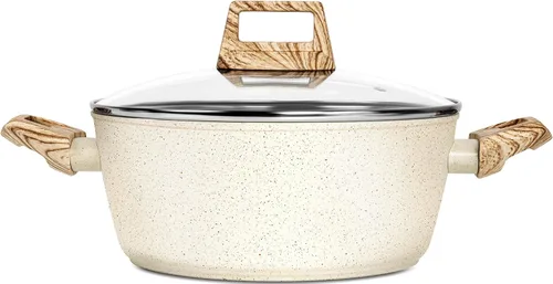 Vista 11 de MICHELANGELO Olla de sopa antiadherente de 4.3 cuartos de galón con tapa, revestimiento de granito no tóxico, compatible con inducción, olla Negro