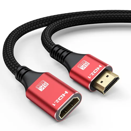 Vista 9 de Extensor HDMI 8K Cable de extensión HDMI 1.5FT, HDMI 2.1 macho a