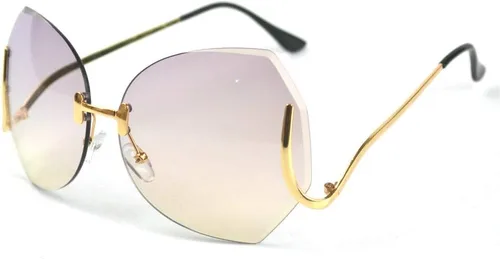 Vista 6 de Gafas de sol sin montura de diseño único claro y color con caja