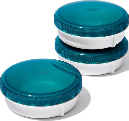 Vista 14 de OXO Good Grips Prep and Go - Recipiente dividido para 2 tazas, color azul océano