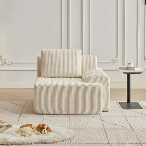 Vista 51 de Sofá modular modular con otomana móvil, sofá de asiento profundo con almohadas, cómodo sofá modular de nube para sala de estar, dormitorio y Blanco