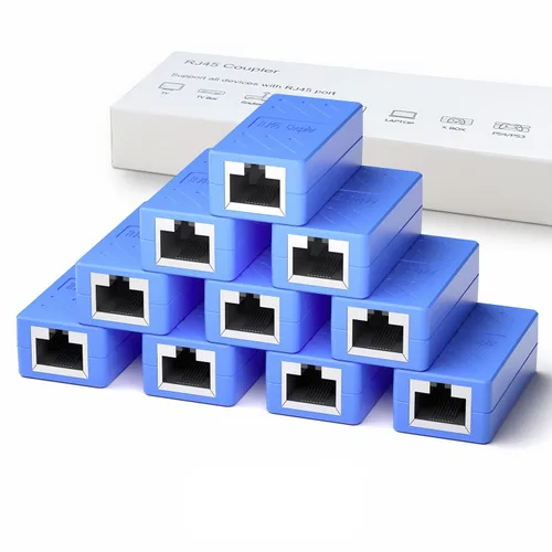 Vista 9 de Dingsun Acoplador RJ45, extensor Ethernet para conector hembra a hembra Cat7/Cat6/Cat5e/Cat5 (1 paquete, negro)