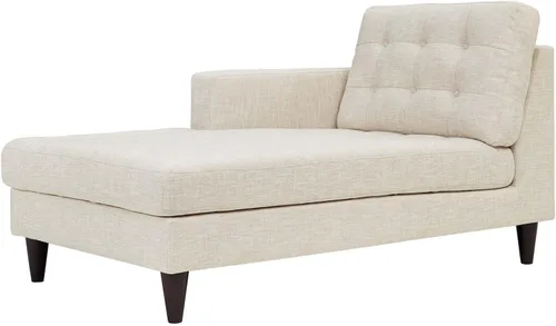 Vista 42 de Sofá esquinero Modway Empress, estilo de mediados de siglo, tapizado de tela en avena, Tela, Celeste
