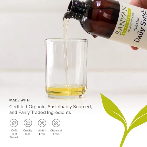Vista 8 de Banyan Botanicals Paquetes de viaje orgánicos diarios de menta Swish – 12 unidades – Aceite ayurvédico para enjuague bucal para la salud bucal
