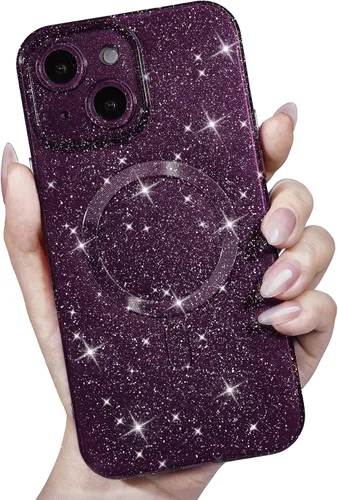 Vista 79 de LoeoeL Funda para iPhone 12 con Purpurina Compatible con Magsafe, Femenina Linda Brillante Magnética Mag Safe Bonita Funda para Teléfono